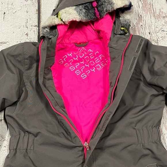 Kids Girls Spyder Ski Skiing Snowboarding Hooded Jacket Size XL - Picture 6 of 10
